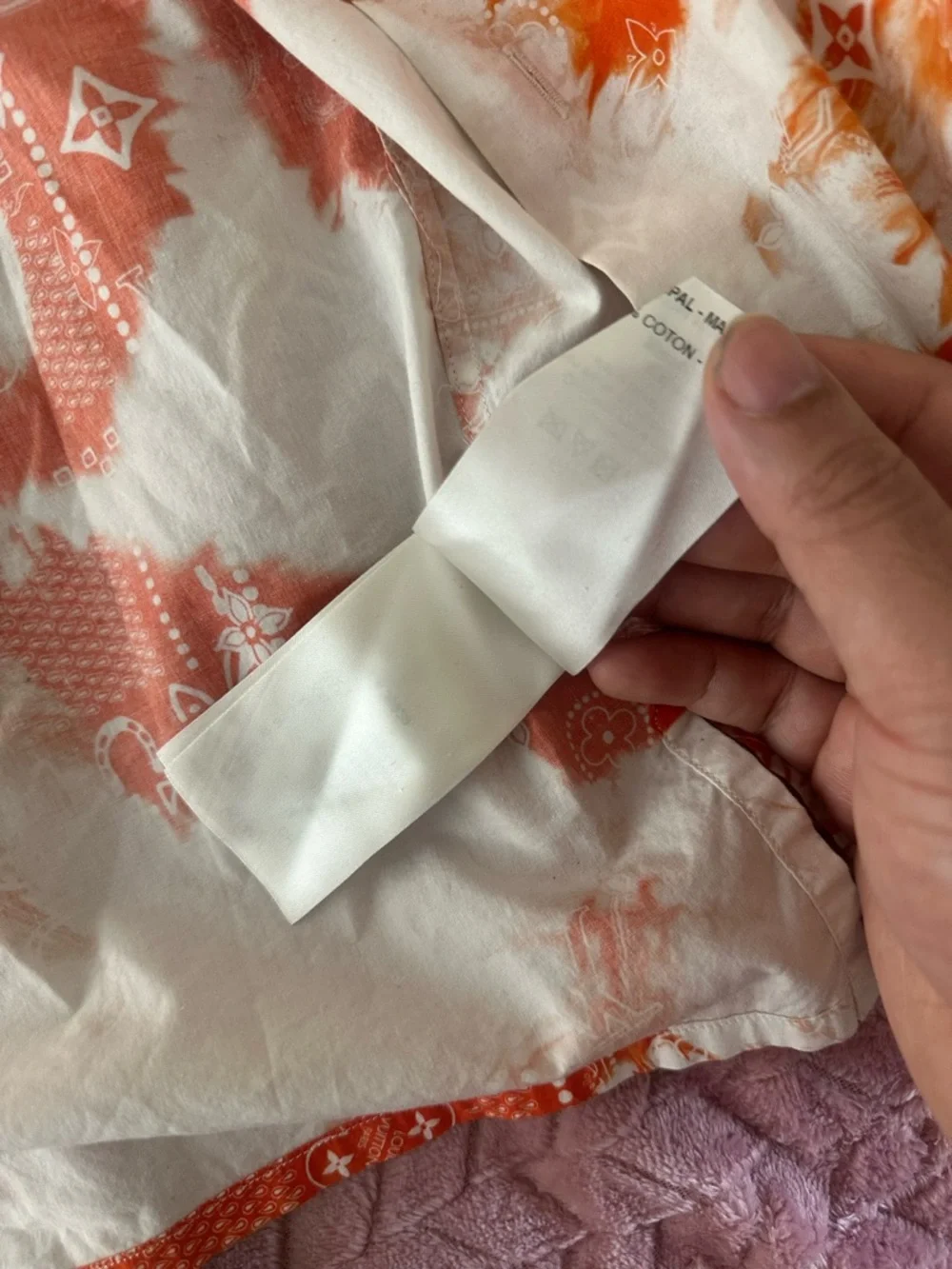 Louis Vuitton Orange and White Tie-Dye Button Down Shirt - Picture 7 of 14